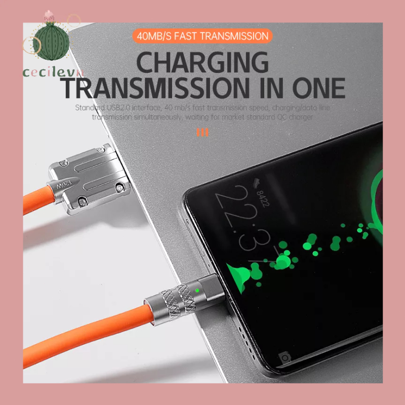 Dây Cáp Sạc Nhanh 120W 6A Bằng Hợp Kim Kẽm Và Silicon Cho Type C-CE