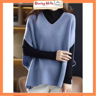 Áo len nữ cánh dơi cổ tim siêu mềm mịn form rộng, áo len trung tuổi MS1200
