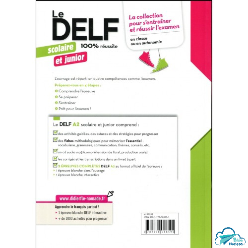 Sách - Pháp: 100% RÉUSSITE - DELF Scolaire Et Junior - A2 (Kèm CD)