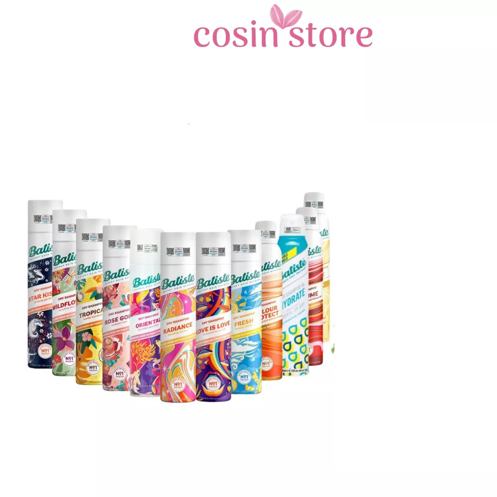 Dầu Gội Khô Batiste Dry Shampoo 200ml 120g của Anh Dành Cho Tóc Dầu, Không Cần Dùng Nước nhiều mùi Cosin Store