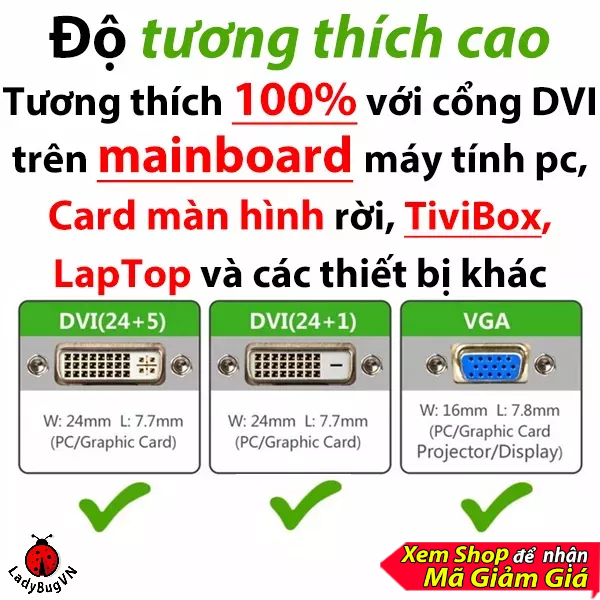Dây dvi 24+1 ra vga dvi ra vga adapter dvi sang vga dây chuyển dvi vga, dây dvi ra vga, dây cáp dvi vga 1080p full hd