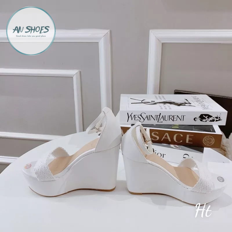 ❄️ sandal xuồng cô dâu quai bản zen cao 9cm - 1