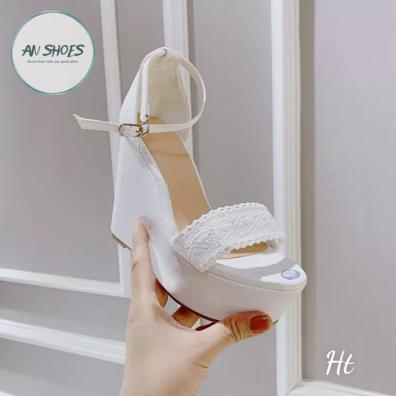 ❄️ sandal xuồng cô dâu quai bản zen cao 9cm - 1