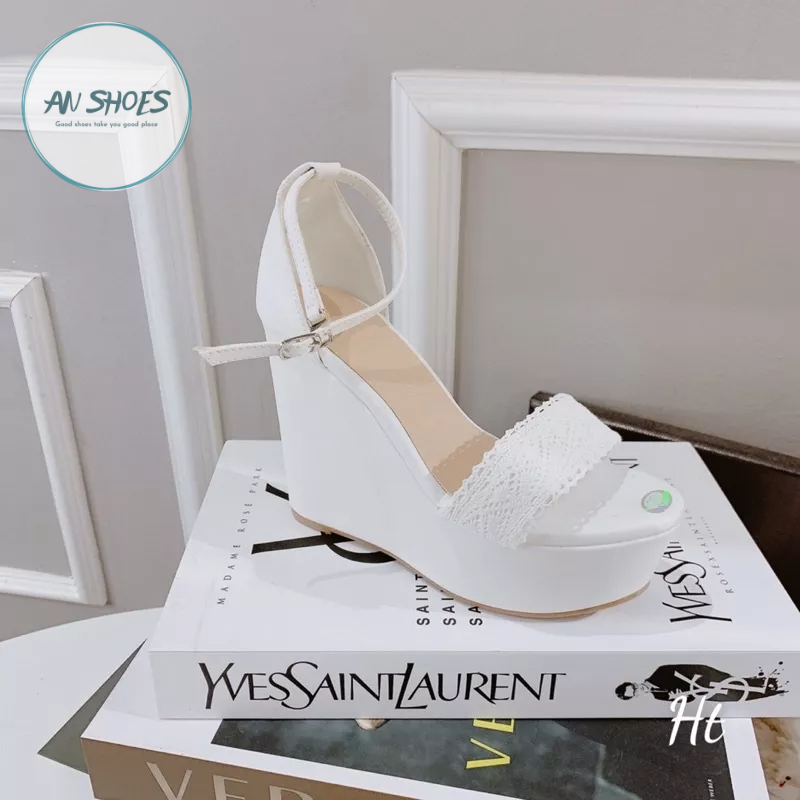 ❄️ sandal xuồng cô dâu quai bản zen cao 9cm - 1