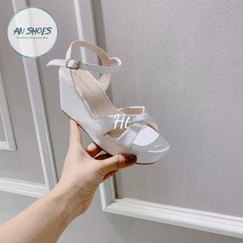 ☘️ AN SHOES☘️ Sangdal xuồng quai chéo gót cao 9cm. hàng có sẵn