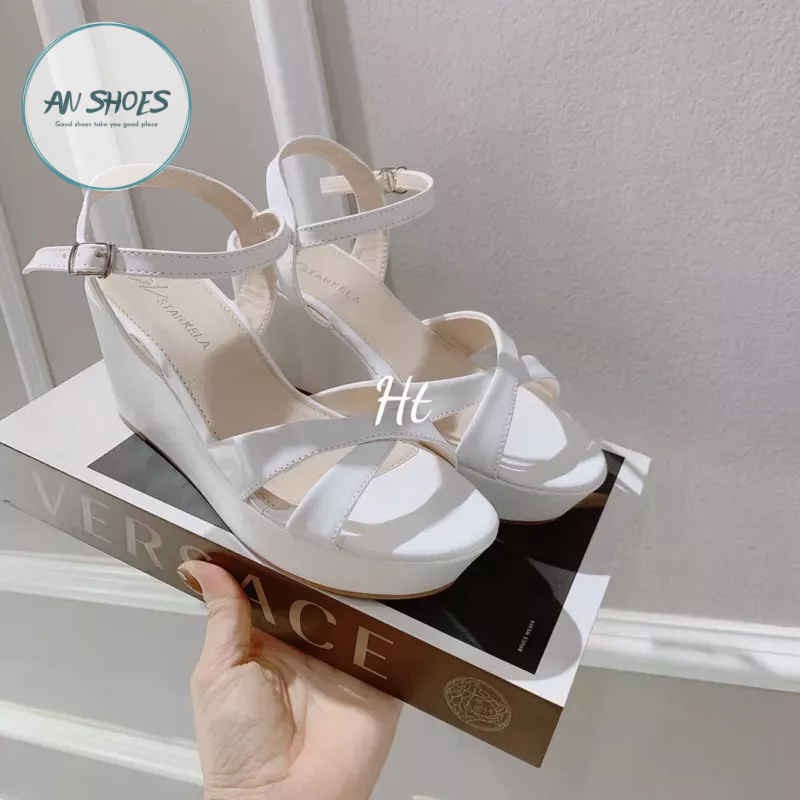☘️ AN SHOES☘️ Sangdal xuồng quai chéo gót cao 9cm. hàng có sẵn