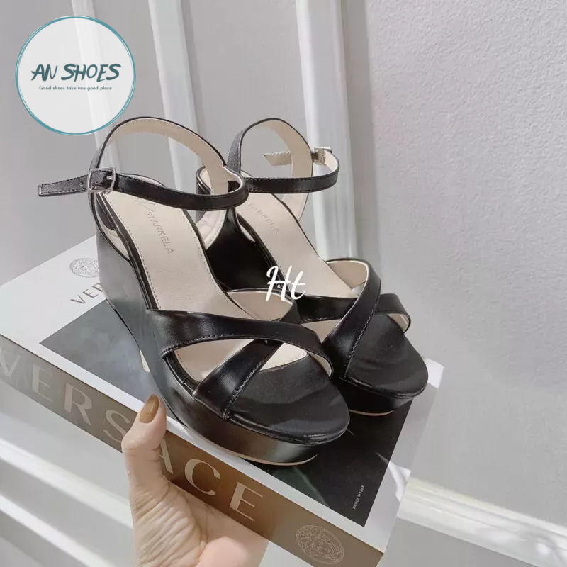 ☘️ AN SHOES☘️ Sangdal xuồng quai chéo gót cao 9cm. hàng có sẵn