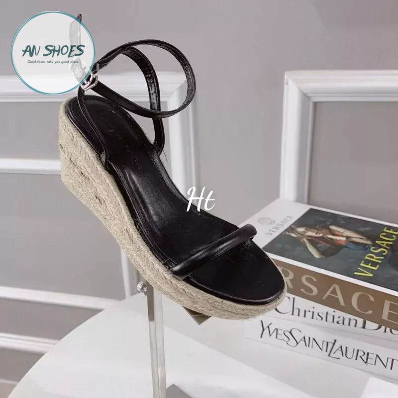 ☘️ AN SHOES ☘️ Sangdal đế xuồng quai mảnh đế cói 7cm. Hàng  có sẵn.
