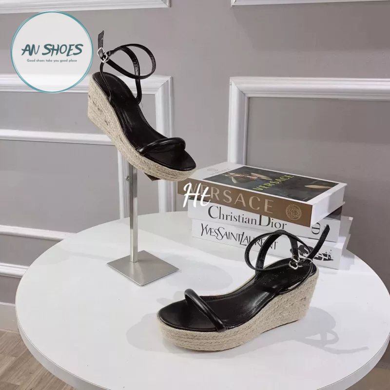 ☘️ AN SHOES ☘️ Sangdal đế xuồng quai mảnh đế cói 7cm. Hàng  có sẵn.