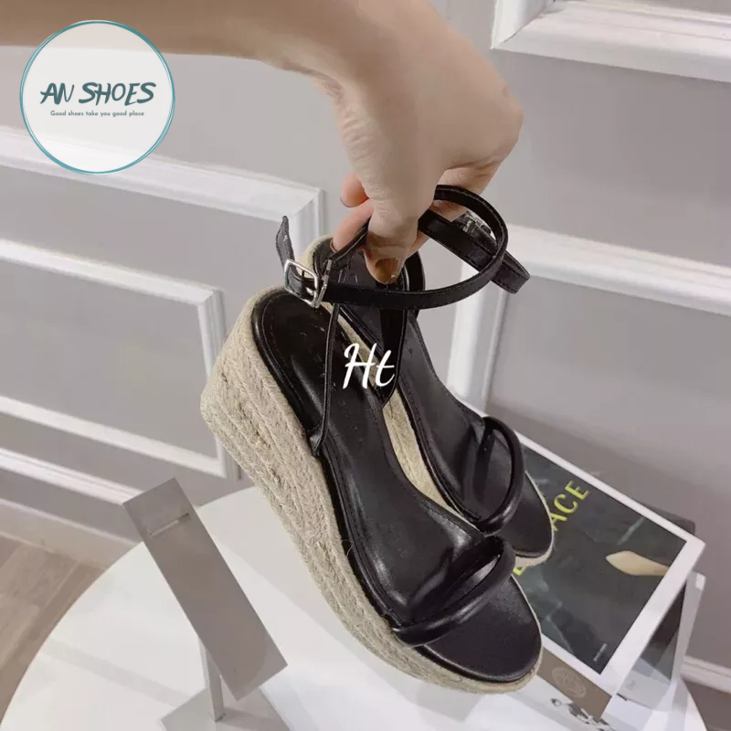 ☘️ AN SHOES ☘️ Sangdal đế xuồng quai mảnh đế cói 7cm. Hàng  có sẵn.