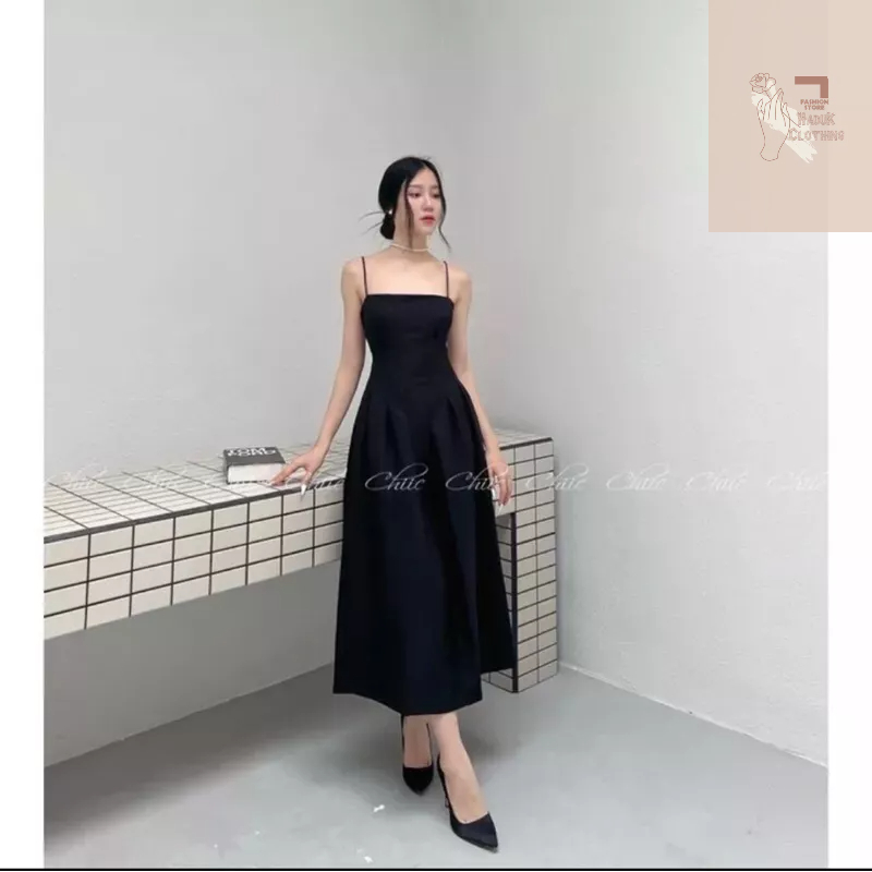 Đầm hai dây cúp ngực dáng dài siêu tôn dáng sang trọng và thanh lịch