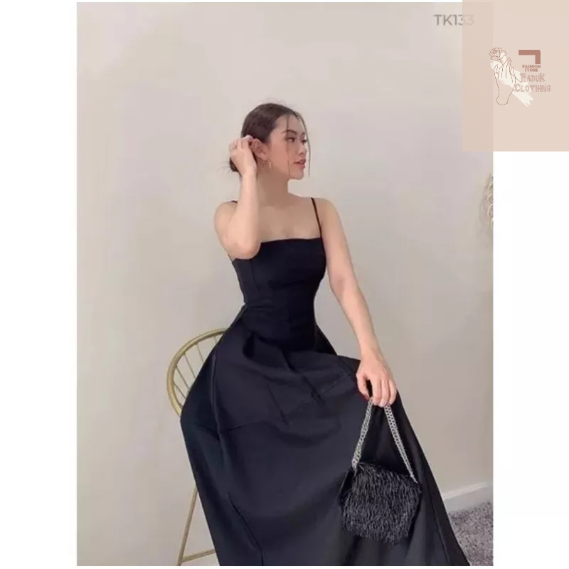 Đầm hai dây cúp ngực dáng dài siêu tôn dáng sang trọng và thanh lịch