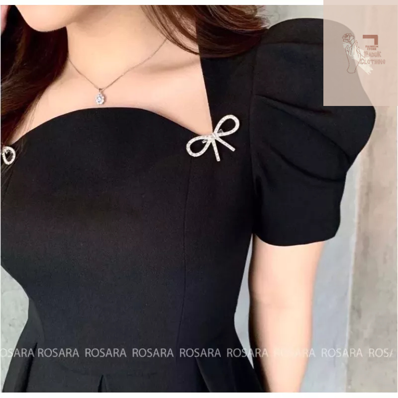 Nơ đá cài áo váy đầm, ghim cài áo hình nơ đính đá