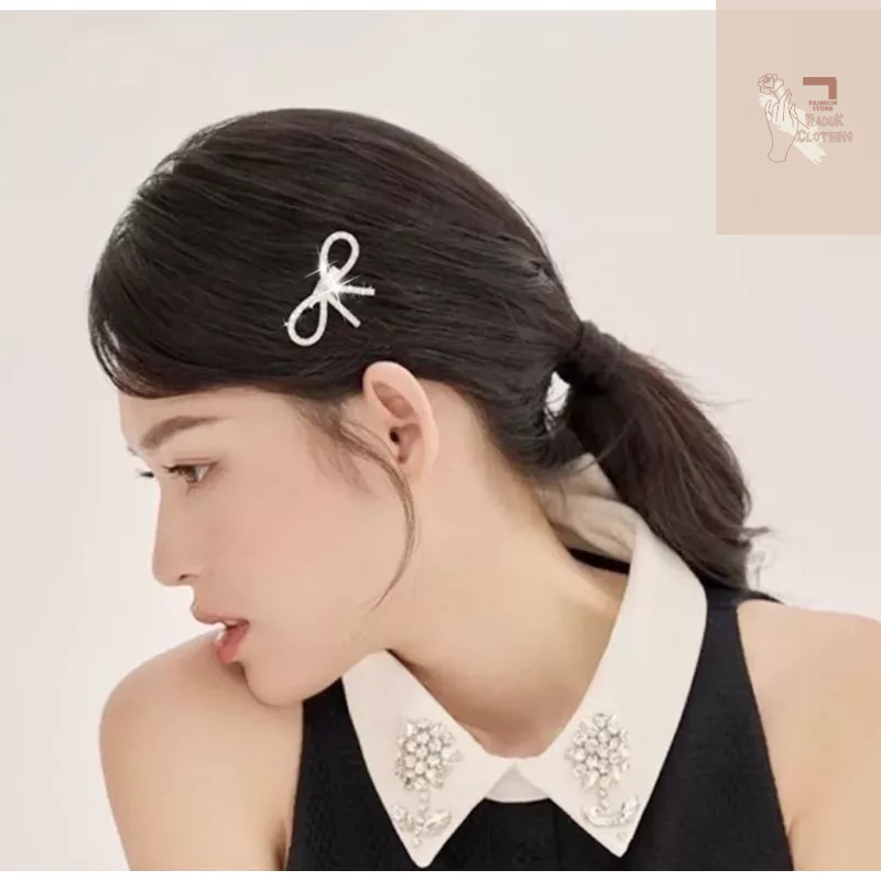 Nơ đá cài áo váy đầm, ghim cài áo hình nơ đính đá