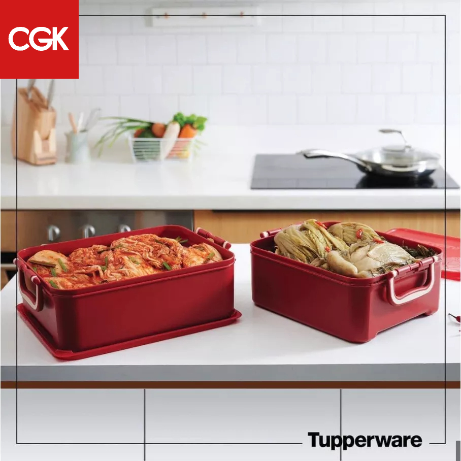 Bộ hộp bảo quản thực phẩm ngâm Tupperware Kimchi Keeper (2 hộp) - Hàng chính hãng - Bảo hành trọn đời - Nhựa nguyên sinh