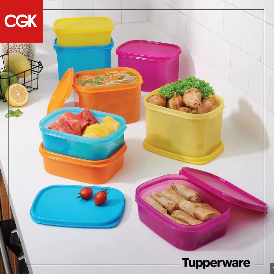 Tupperware Bộ hộp bảo quản thực phẩm mát khô Colorful 650ml / 850ml / 1,9l