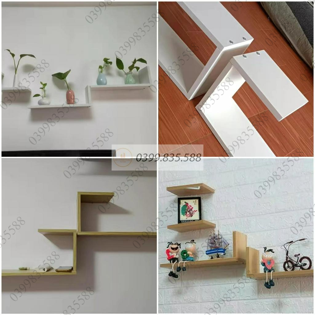 Kệ sách gỗ treo tường trang trí decor nhà cửa kệ chữ J gỗ MDF phủ Melamin kèm phụ kiện treo tường nội thất HD