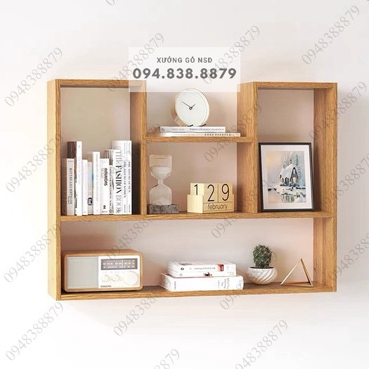 Kệ sách kệ gỗ treo tường chữ U gỗ MDF nhập khẩu phong cách châu âu tối giản hiện đại