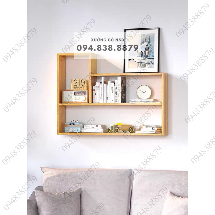 Kệ gỗ treo tường trang trí phong cách Nordic tối giản gỗ MDF cao cấp bền đẹp hiện đại