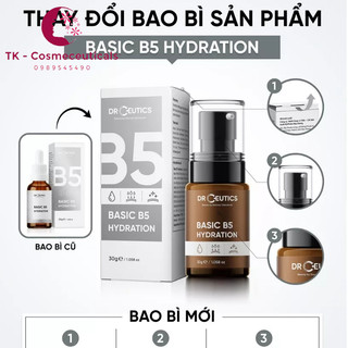 Serum b5 basic hydration 5% drceutics cấp ẩm và phục hồi da cho da dầu mụn - 30ml