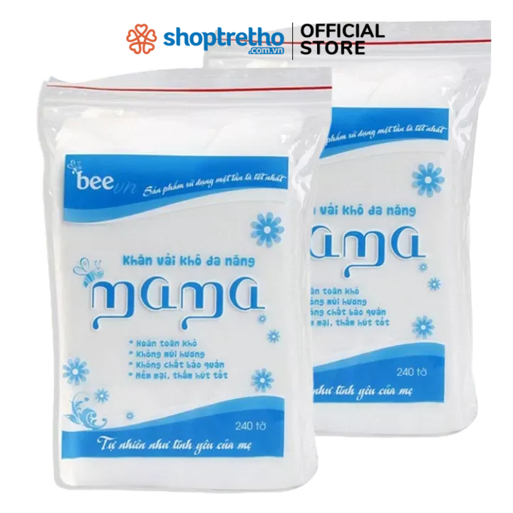 Khăn vải khô đa năng Mama (240 chiếc/túi)