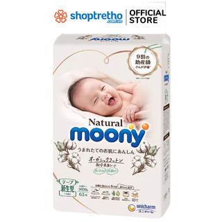 Tã dán sơ sinh Moony Natural Newborn NB63