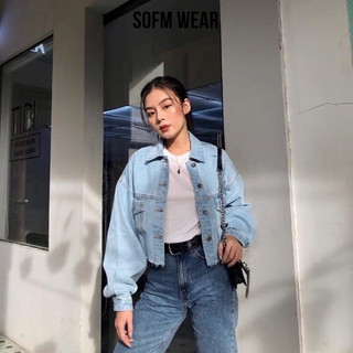Áo Khoác Jean Croptop Chất Sofm