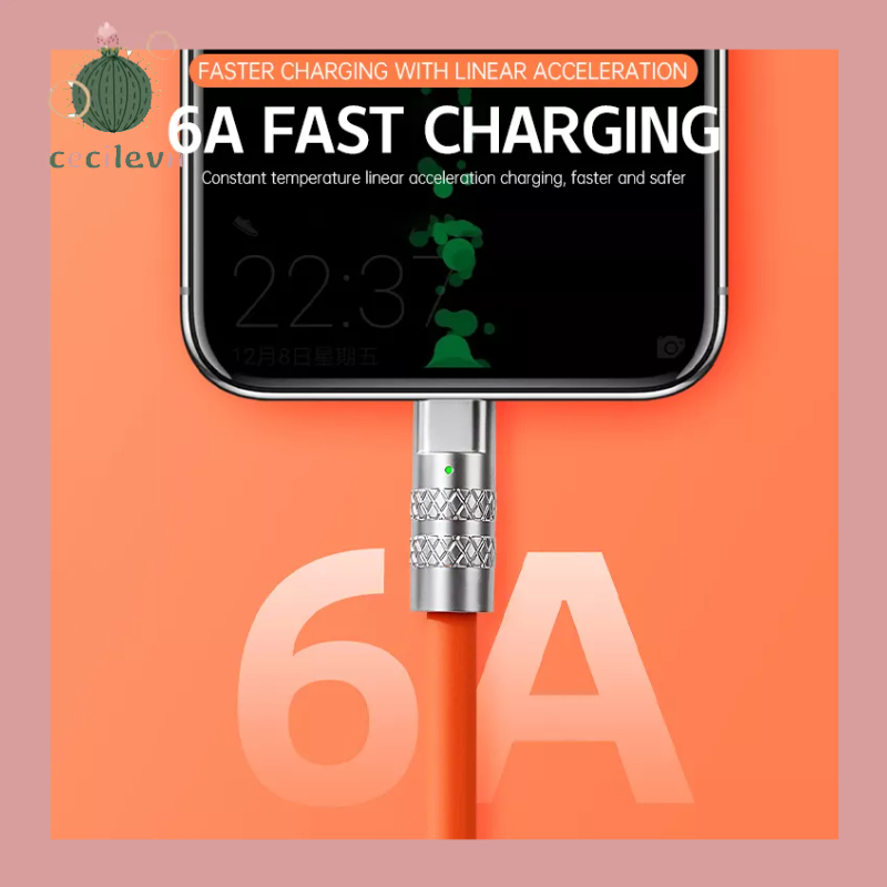 6A Dây Cáp Sạc Nhanh  Bằng Hợp Kim Kẽm Và Silicon Cho Type C-CE
