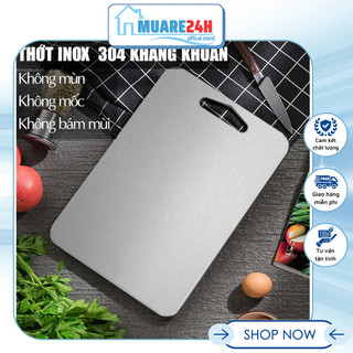 Thớt inox 304 kháng khuẩn size lớn - thớt kính cường lực vệ sinh dễ dàng, rã đông nhanh, chống ẩm mốc