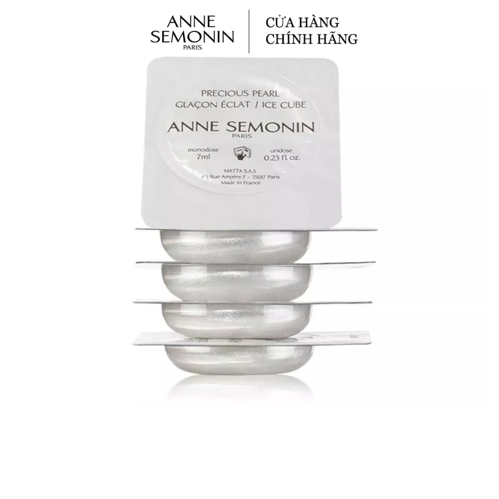 Hộp 6 Viên Serum băng dưỡng ẩm, sáng da, thu nhỏ lỗ chân lông Precious pearl ice cube - Anne Semonin