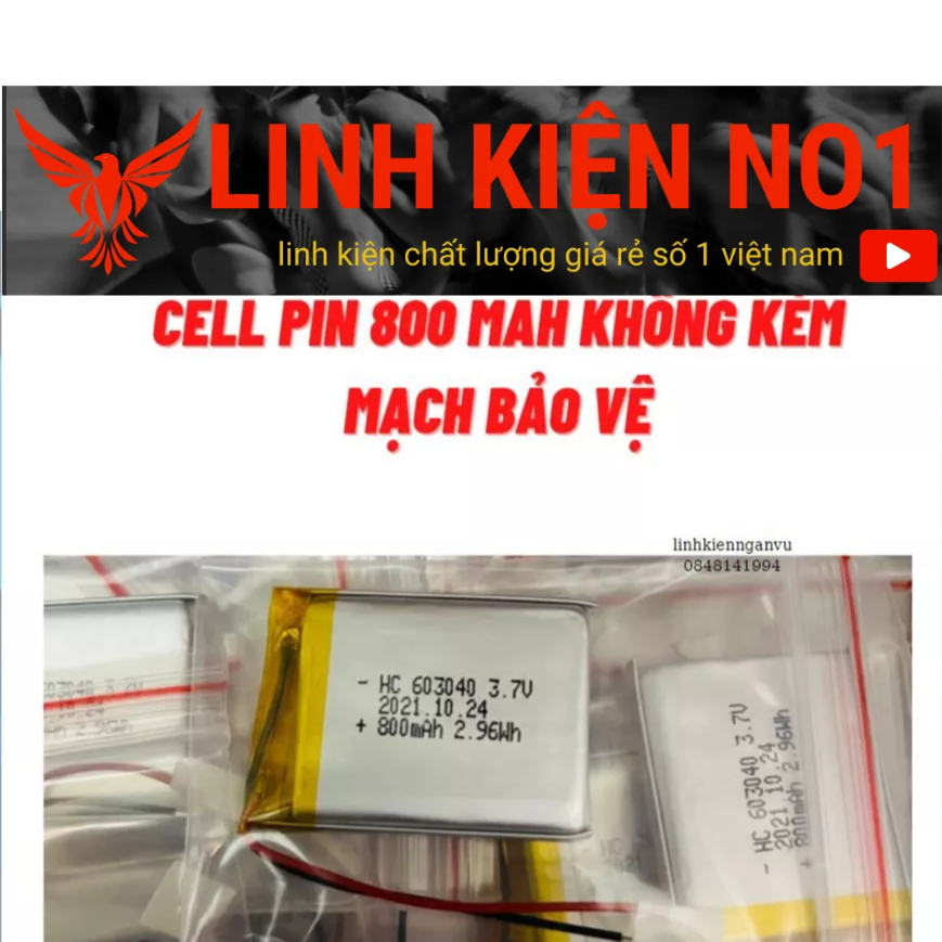 Pin Li-Po Lithium 3.7V Dung Lương Từ 40-15000mAh