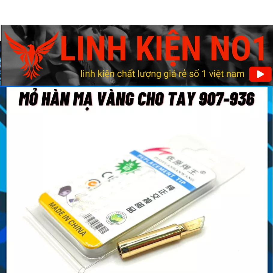 Mũi Hàn 900M Cho Máy Hàn 936/937 Loại Zin Mạ Vàng