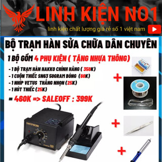 Trạm hàn hakko936 kèm 5 món đầy đủ - máy hàn điều chỉnh nhiệt độ hakko 936 60w chính hãng