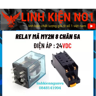 Relay 24v 8 chân 5a, rơ le trung gian, relay 24v 8 chân,