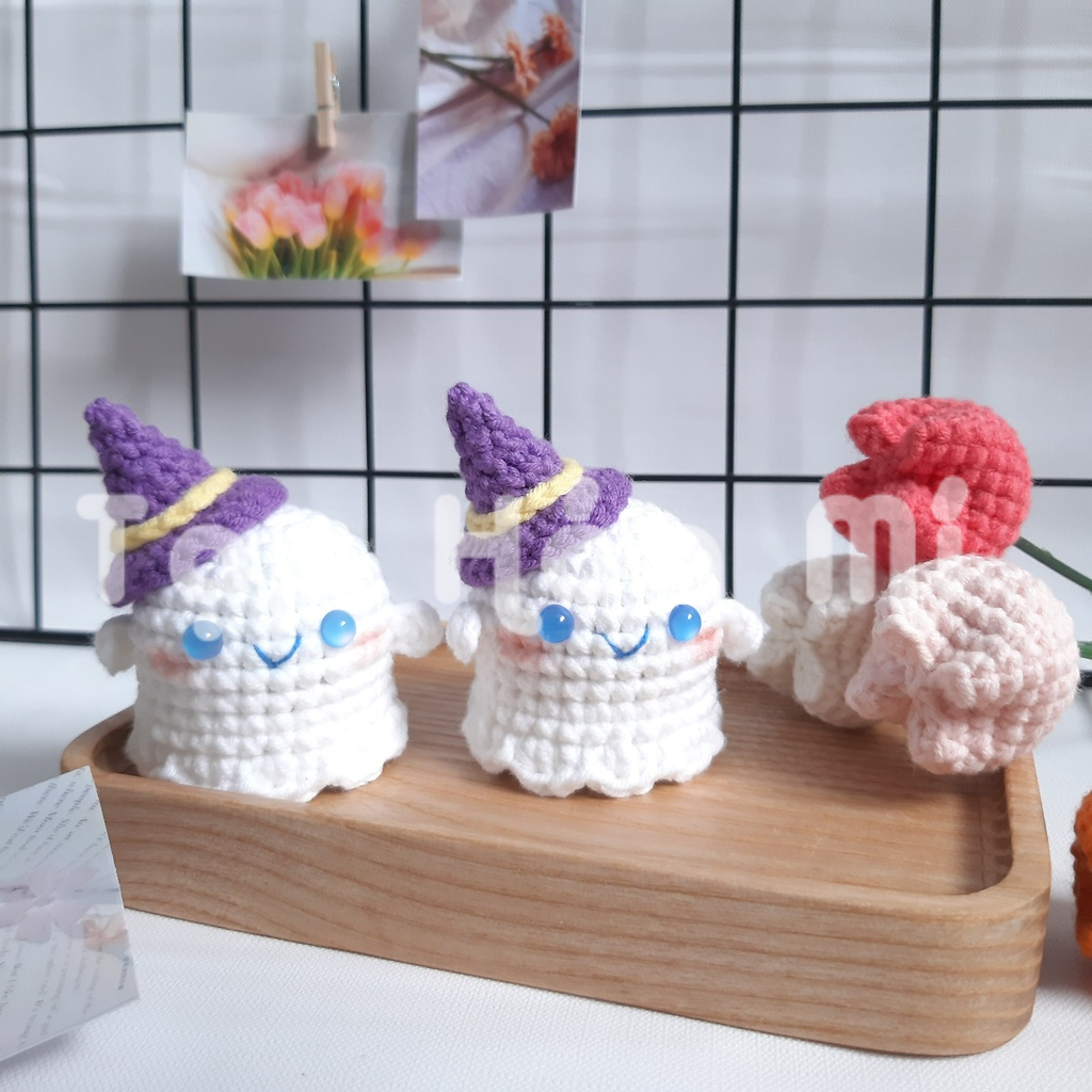 MÓC KHÓA BÉ MA MINI LEN HANDMADE