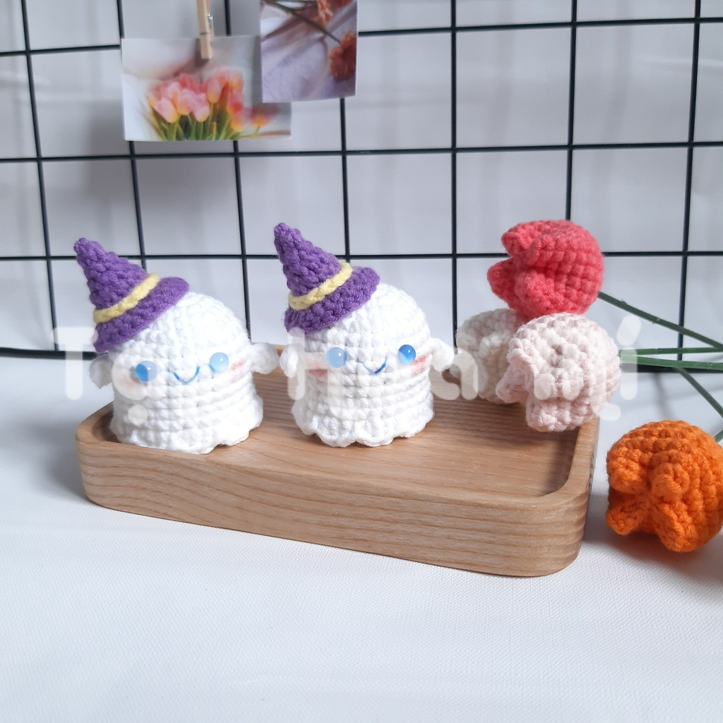 MÓC KHÓA BÉ MA MINI LEN HANDMADE