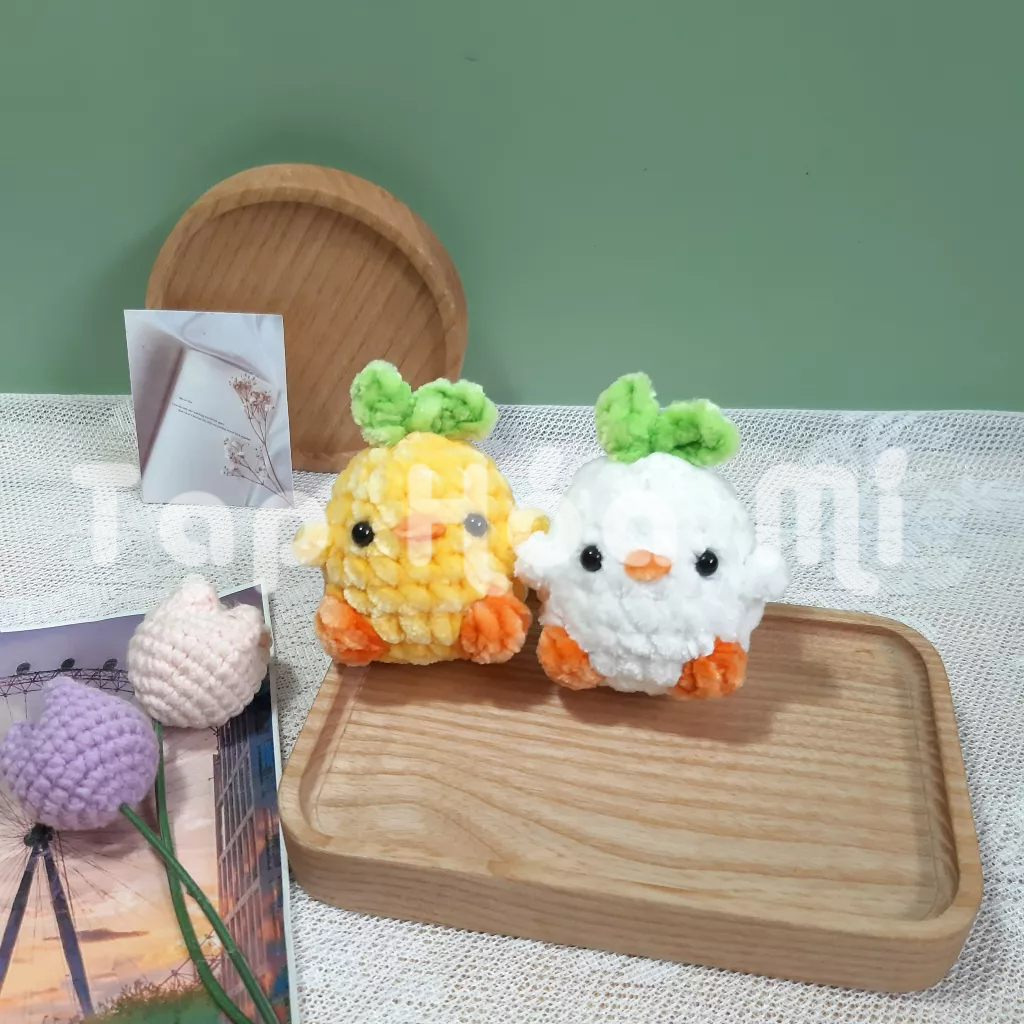 MÓC KHÓA GÀ BÔNG LEN HANDMADE SIÊU CƯTÊ