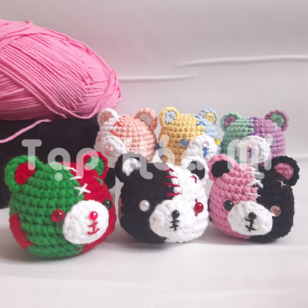 MÓC KHÓA GẤU ZANG HỒ - GANGSTER BEAR LEN HANDMADE CUTE HỘT ME