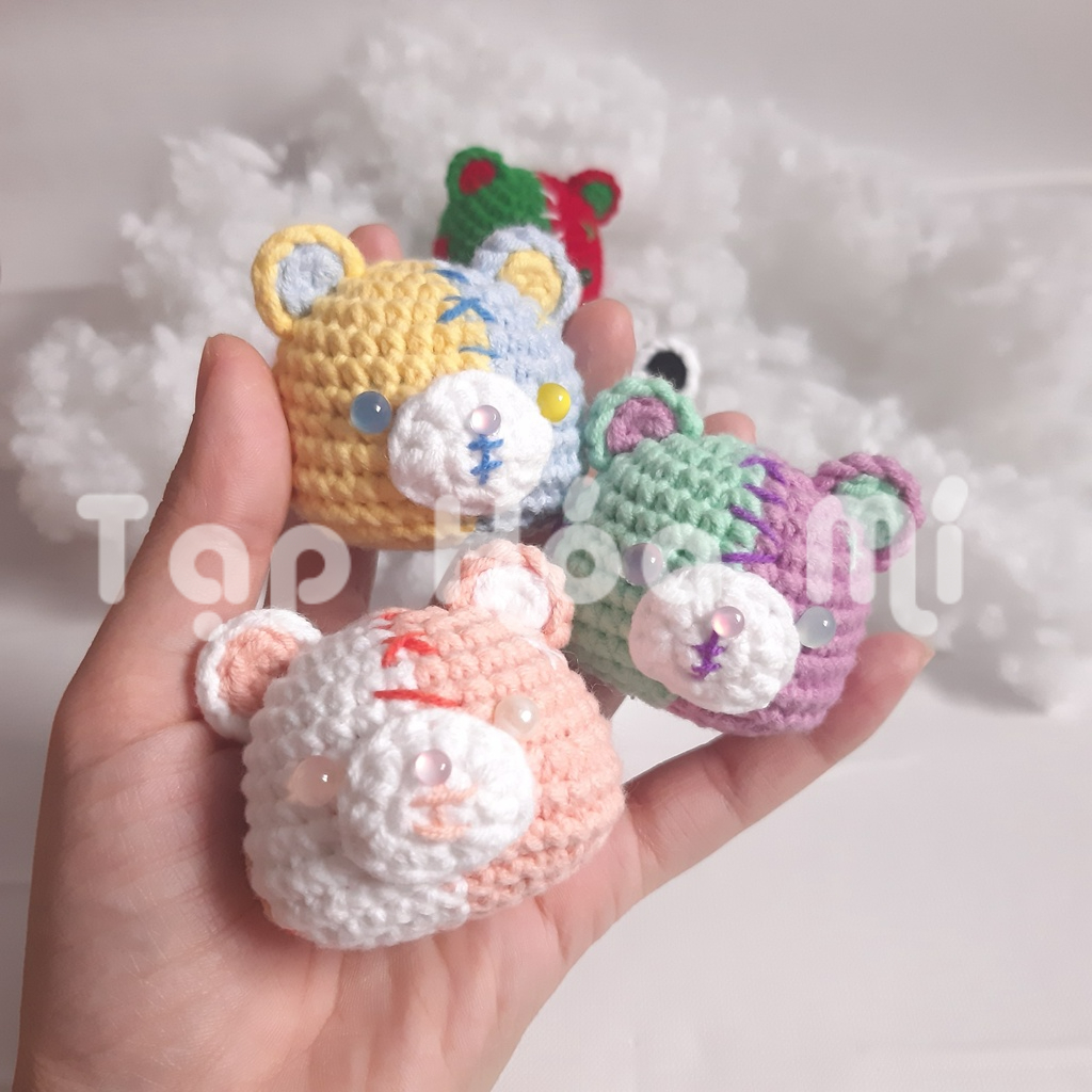 MÓC KHÓA GẤU ZANG HỒ - GANGSTER BEAR LEN HANDMADE CUTE HỘT ME