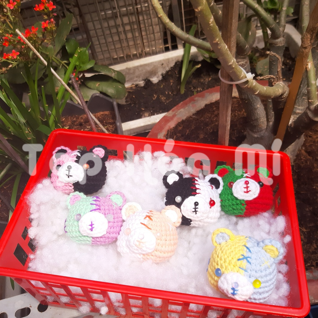 MÓC KHÓA GẤU ZANG HỒ - GANGSTER BEAR LEN HANDMADE CUTE HỘT ME