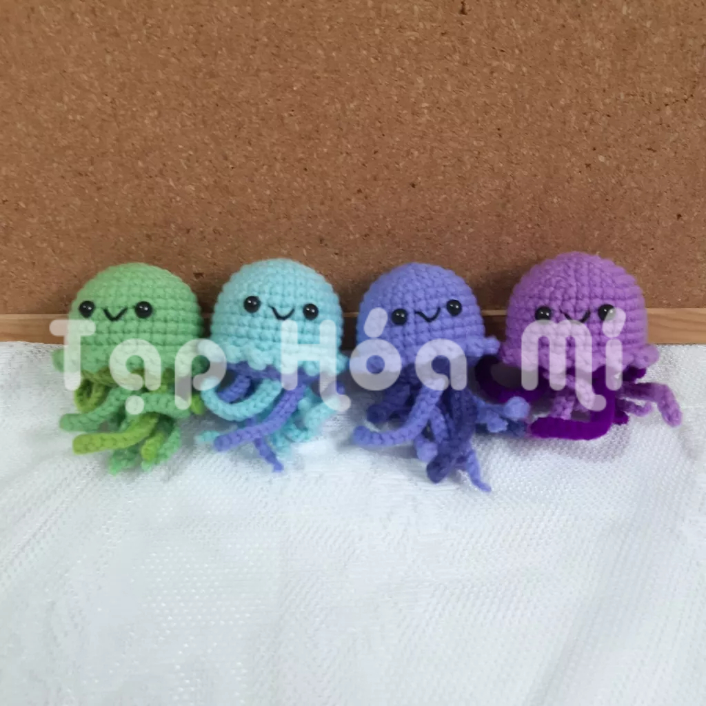 MÓC KHOÁ LEN JELLY FISH/ BÉ SỨA Ú NÙ HANDMADE ĐÁNG YÊU