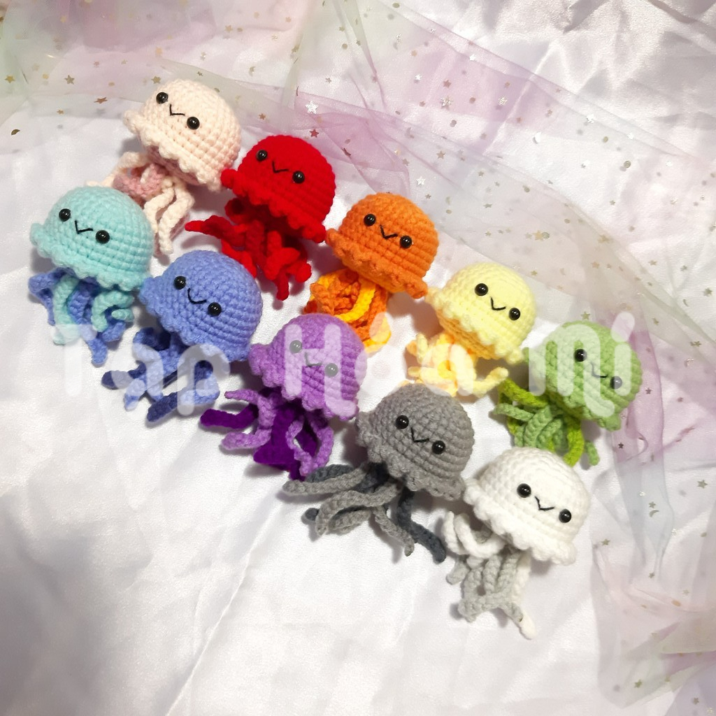 MÓC KHOÁ LEN JELLY FISH/ BÉ SỨA Ú NÙ HANDMADE ĐÁNG YÊU