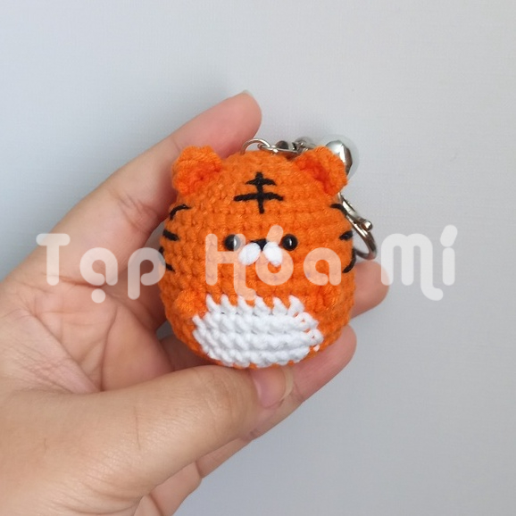 MÓC KHÓA BÉ HỔ TRÒN ỦM LEN HANDMADE ĐÁNG YÊU