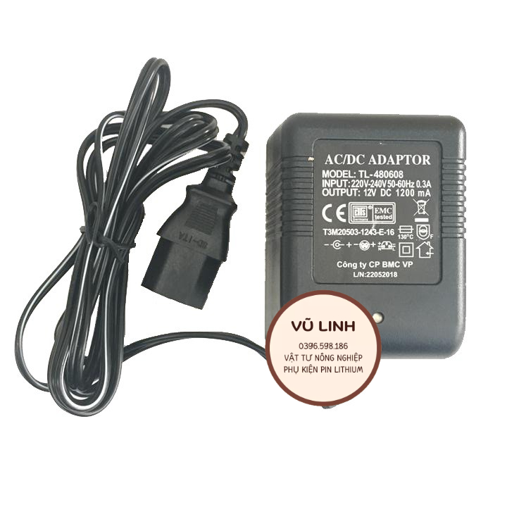 Bộ sạc ắc qui 12v cho bình bơm có động cơ BMC 1200mAh SỈ 0396.598.186 LỤC NAM BẮC GIANG