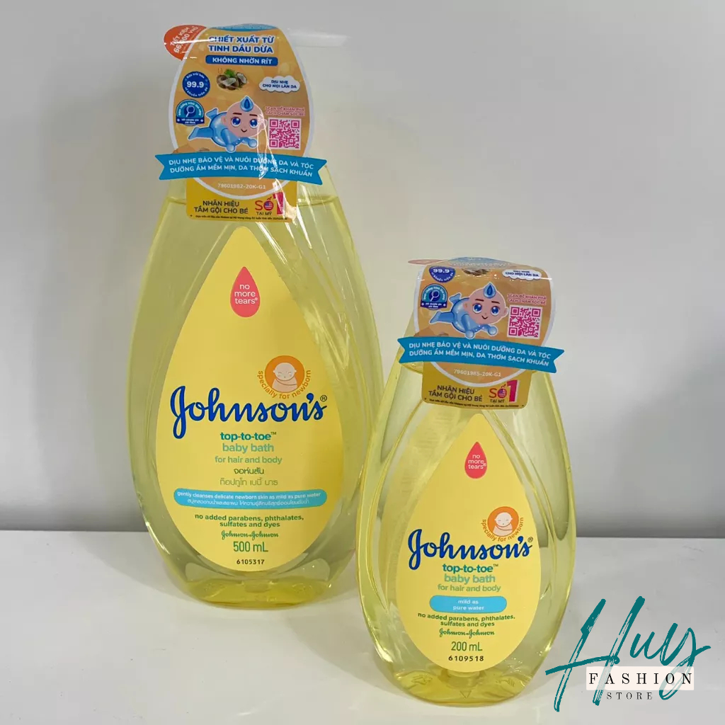 Sữa Tắm Gội Toàn Thân JOHNSON 'S t﻿op-to-toe Baby Bath Mild As Pure Water 200ml/500ml dầu tắm gội cho bé Johnsons