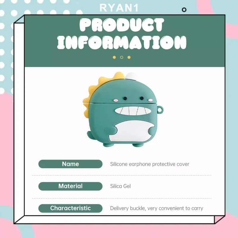 Bảo vệ tai nghe Hộp đựng tai nghe Bluetooth 3D bằng silicon hoạt hình airpods 3/2/1/Pro-RN