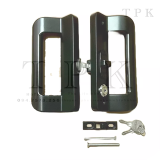 Khóa cửa lùa ban công, khóa cửa trượt chữ D Kinlong chính hãng cho mọi hệ nhôm xingfa, 55 vát cạnh, việt pháp