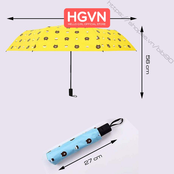 Ô HÌNH GẤU BROWN Chống Tia UV 3 LỚP #180B