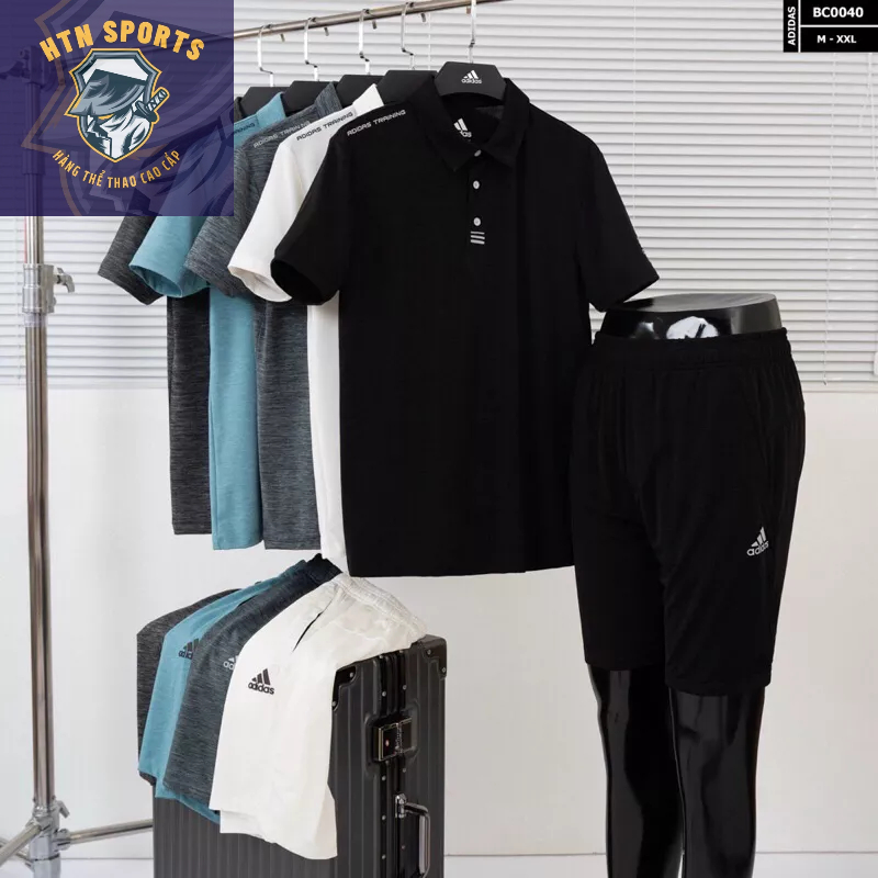 Bộ Adidas polo tennis chất vải co giãn thoáng mát cao cấp 2023