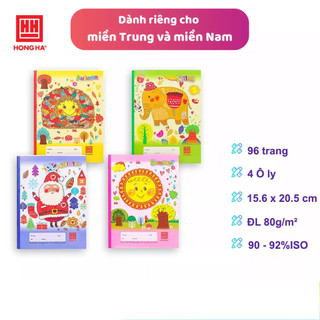 10 quyển Vở 4 ô ly 96 trang Hồng Hà Class Bốn mùa 0359 dành cho học sinh miền Trung - Nam